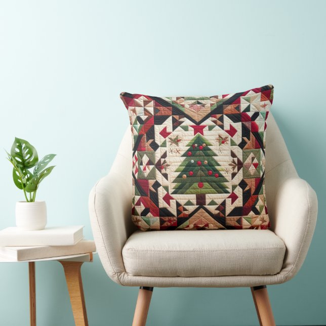 Quilted Christmas Design Cushion (Chair)