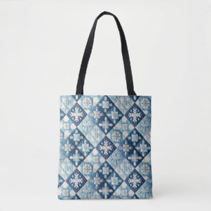 Quilted Christmas Design Tote Bag