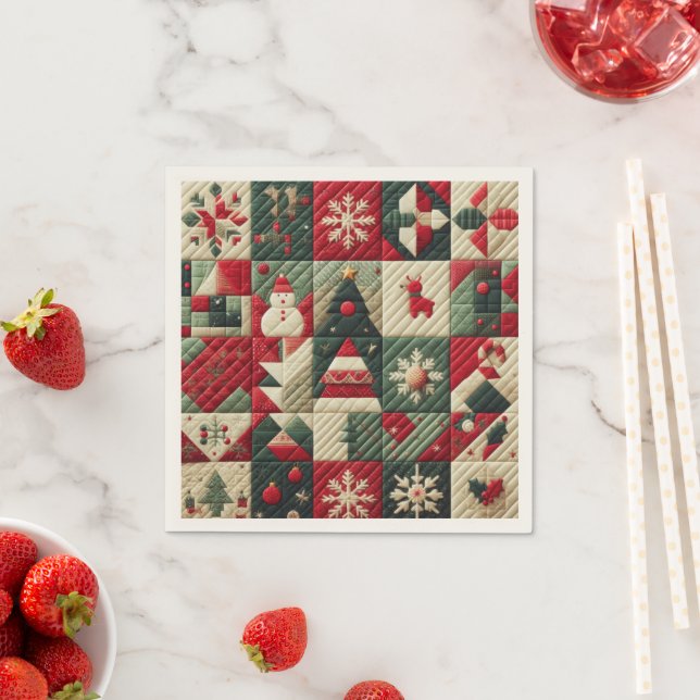 Quilted Christmas Designs Napkin (Insitu)