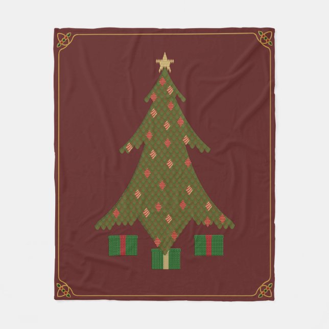 Quilted Christmas Fleece Blanket (Front)