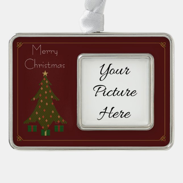 Quilted Christmas Frame Ornament (Front)