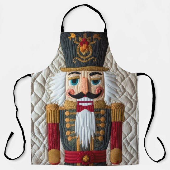 Quilted Christmas Nutcracker Apron (Front)