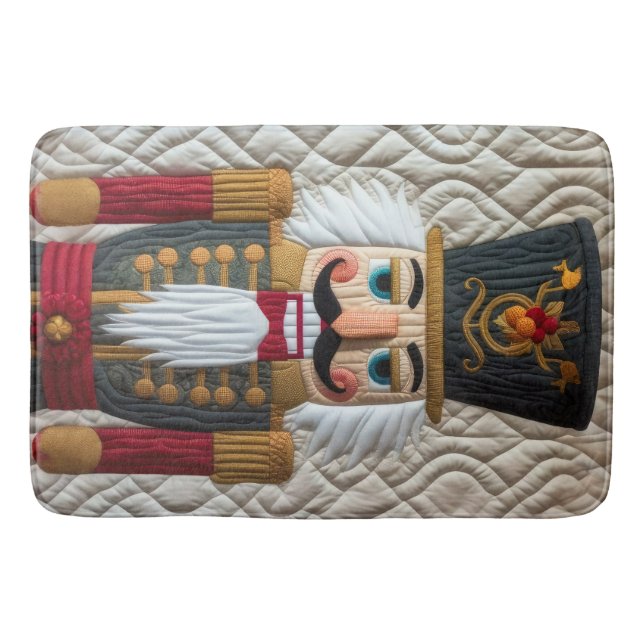 Quilted Christmas Nutcracker Bath Mat (Front)