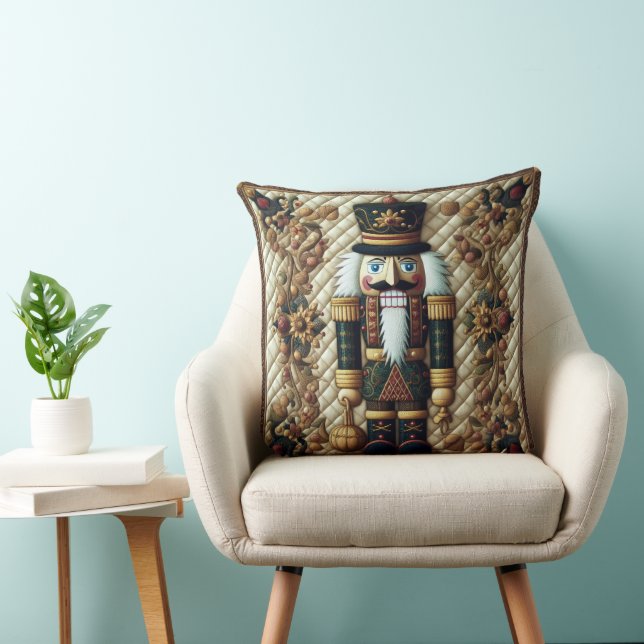 Quilted Christmas Nutcracker Cushion (Chair)