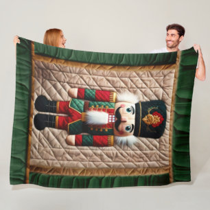 Quilted Christmas Nutcracker Fleece Blanket