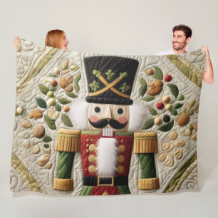 Quilted Christmas Nutcracker Fleece Blanket
