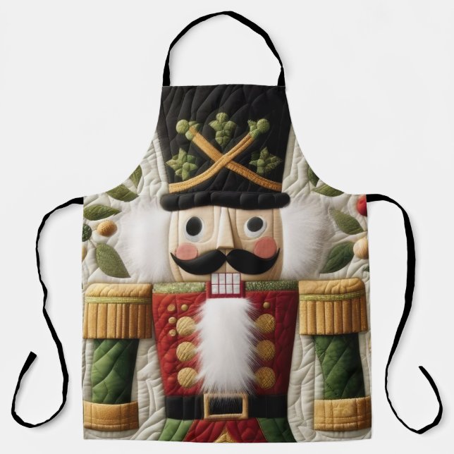 Quilted Christmas Nutcracker II Apron (Front)