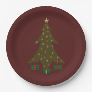 Quilted Christmas Paper Plate
