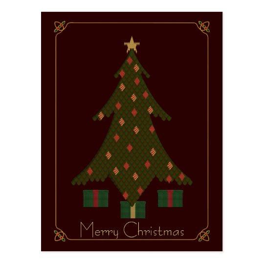 Quilted Christmas Postcard