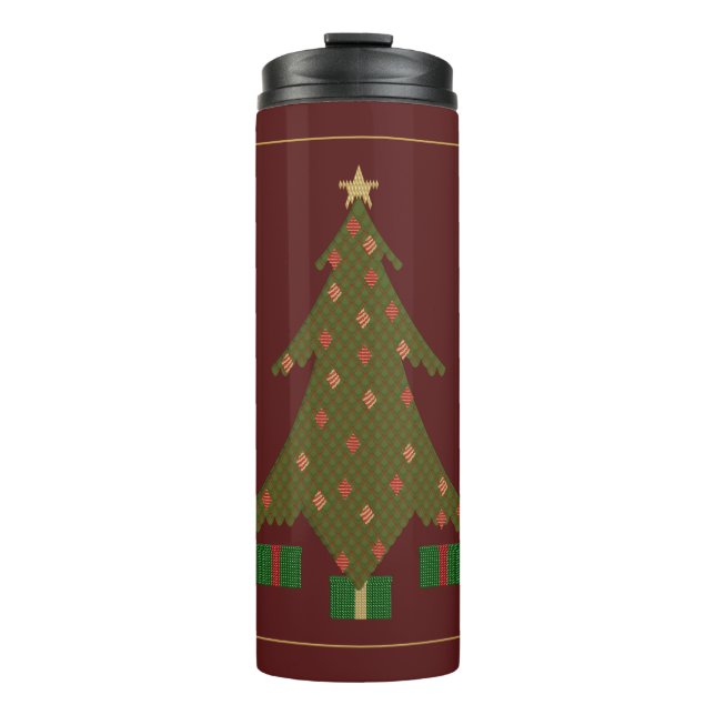Quilted Christmas Thermal Tumbler (Front)