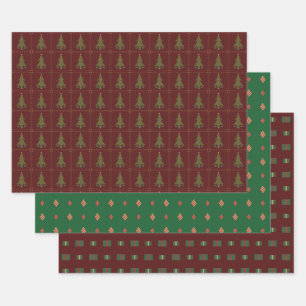Quilted Christmas Wrapping Paper Set