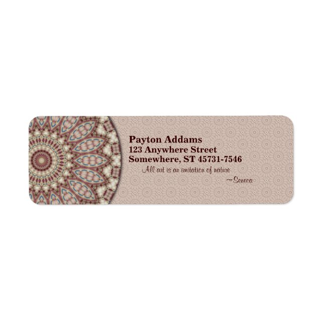 Quilted Comfort Mandala - Return Address Label (Front)