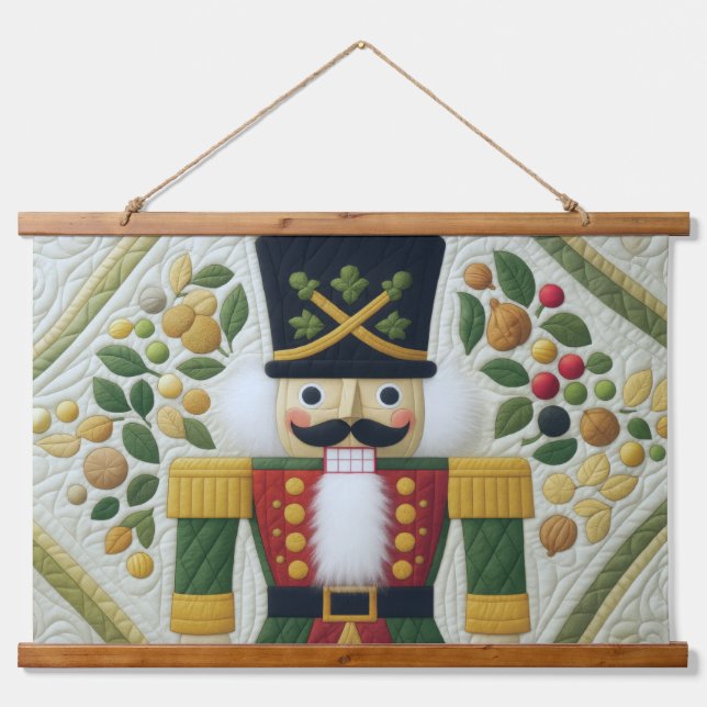 Quilted Design Nutcracker Christmas Hanging Tapestry (Front)