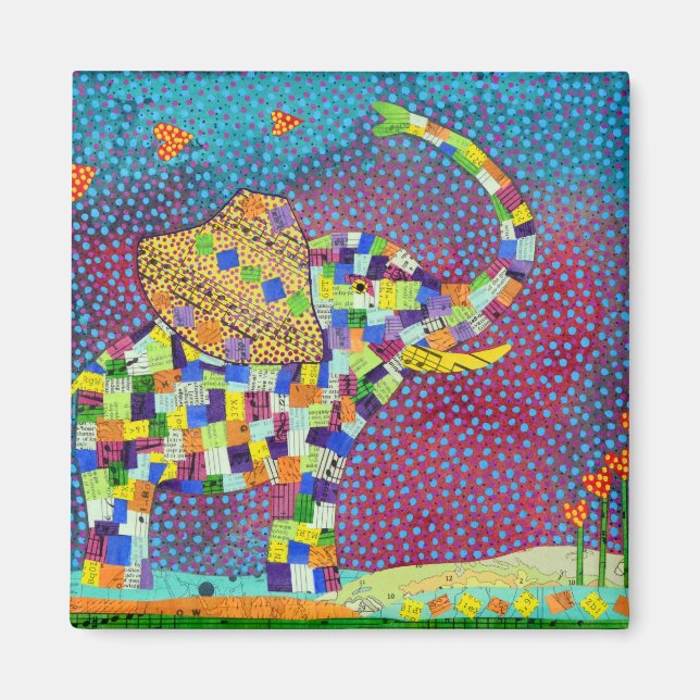 Quilted Elephant Magnet (Front)