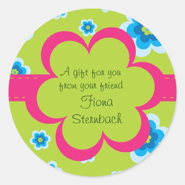 Quilted Floral Gift Sticker (Front)