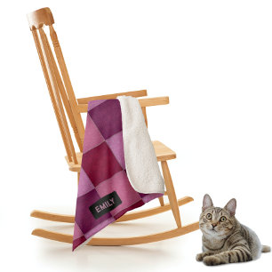 Quilted Floral Patchwork - Rose Shades - your name Sherpa Blanket