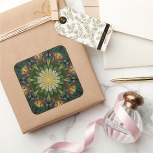 Quilted Flower Square Sticker