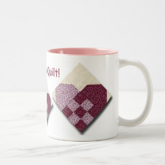 Quilted Hearts Love to Quilt Two-Tone Coffee Mug