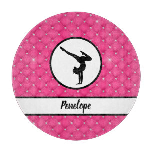 Quilted Hot Pink Faux Rhinestone Handstand   Cutting Board