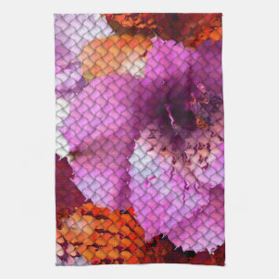 Quilted Look Mosaic Abstract Floral Tea Towel