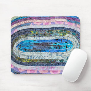 Quilted Oval Rug Design Mouse Mat