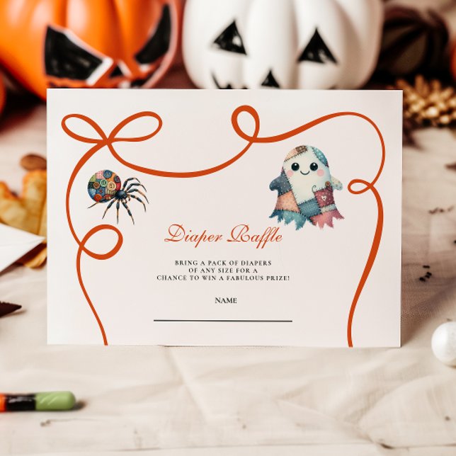 Quilted Patchwork Halloween Diapper Raffle Enclosure Card (Creator Uploaded)