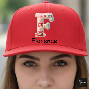 Quilted Patchwork Initial Letter F Nursery Trucker Hat