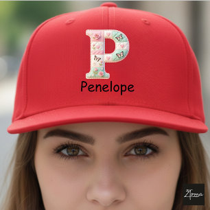 Quilted Patchwork Initial Letter P Nursery Trucker Hat