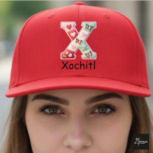 Quilted Patchwork Initial Letter X Nursery Trucker Hat