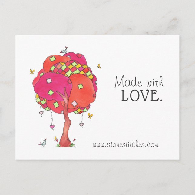 Quilted Patchwork Made with Love Advertising Card (Front)