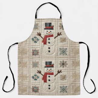 Quilted Pattern of Snowman Apron