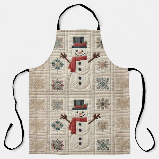 Quilted Pattern of Snowman Apron (Front)