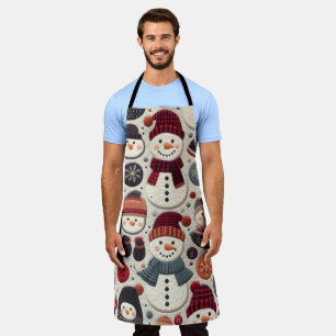 Quilted Pattern of Snowmen Apron