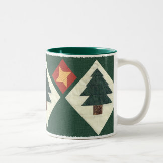 Quilted Pine Tree Two-Tone Coffee Mug