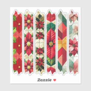 Quilted Poinsettia Washi Tape Planner Stickers