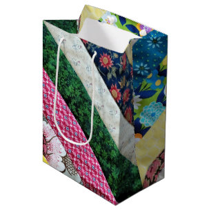 Quilted Print Pattern Medium Gift Bag