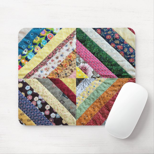 Quilted Print Pattern Mouse Mat (With Mouse)