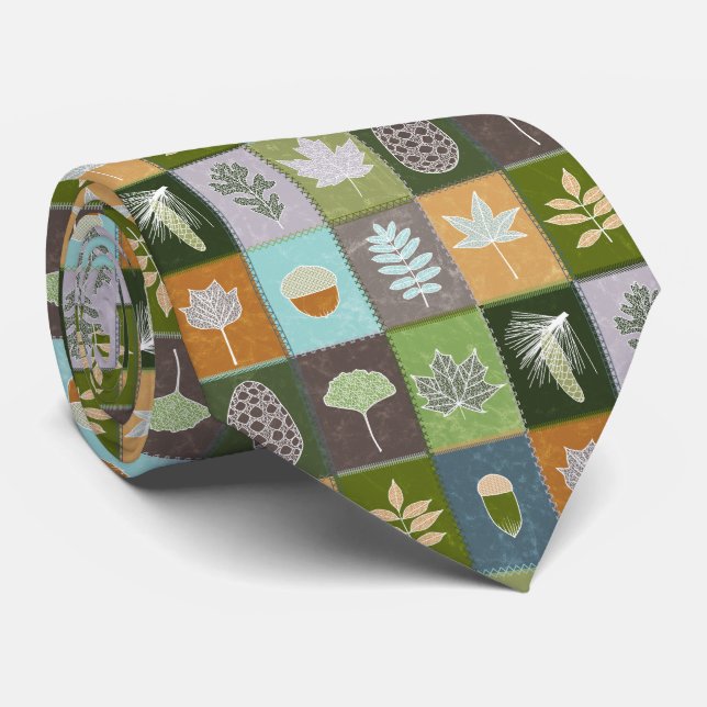 Quilted Summer Leaves Tie (Rolled)