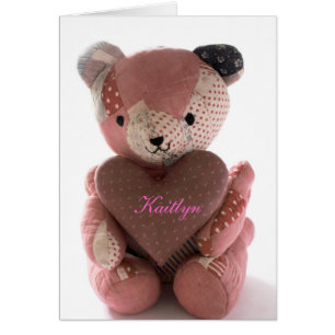 quilted teddy bear with calico heart Kaitlyn