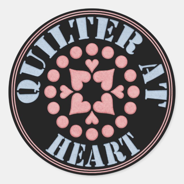 Quilter At Heart, Circular Block Classic Round Sticker (Front)