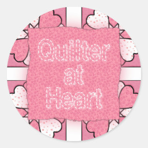 Quilter At Heart Classic Round Sticker
