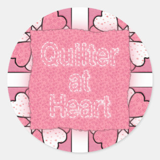 Quilter At Heart Classic Round Sticker