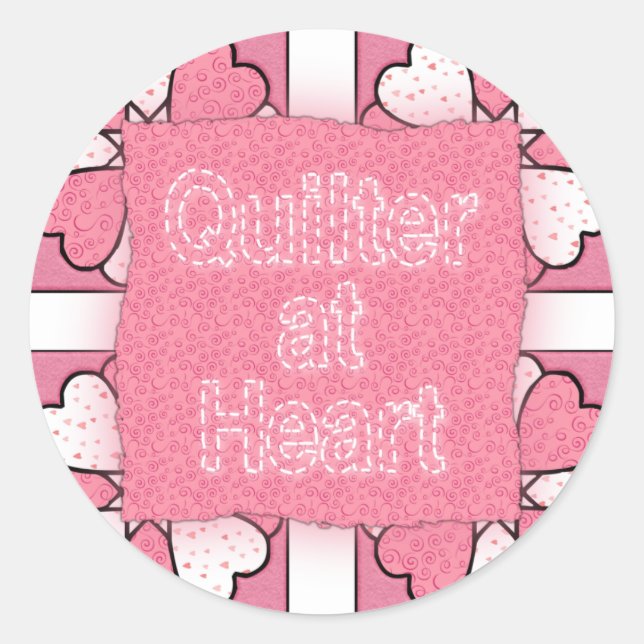 Quilter At Heart Classic Round Sticker (Front)
