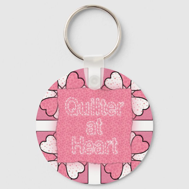 Quilter at Heart Key Ring (Front)