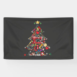 Quilter Merry Christmas Tree Quilt Block Quilting  Banner