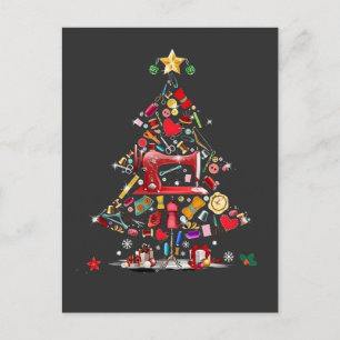 Quilter Merry Christmas Tree Quilt Block Quilting Invitation Postcard