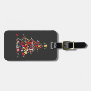 Quilter Merry Christmas Tree Quilt Block Quilting  Luggage Tag