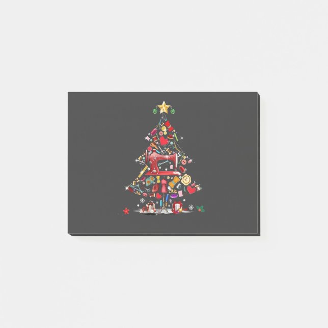 Quilter Merry Christmas Tree Quilt Block Quilting  Post-it Notes (Front)