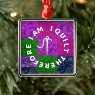 Quilter Mum Grandma quilting fabric patchwork Metal Tree Decoration