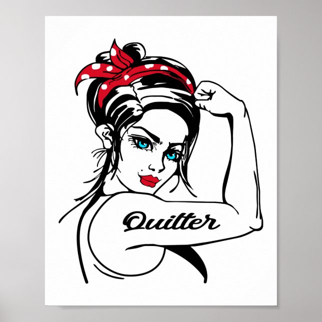 Quilter Rosie The Riveter Pin Up Poster (Front)